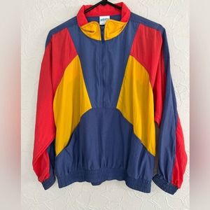 VINTAGE VTG Cheetah Mervyns Colorblock Fully Lined Nylon Windbreaker Jacket SZ S